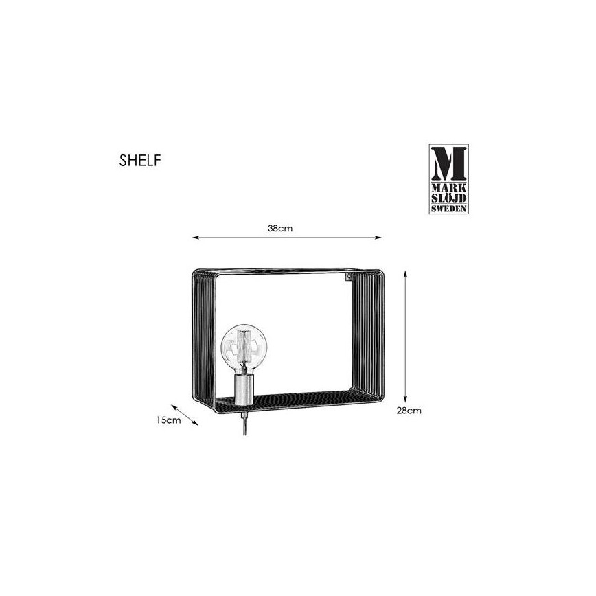 Markslöjd 107814 - Aplică de perete SHELF 1xE27/60W/230V