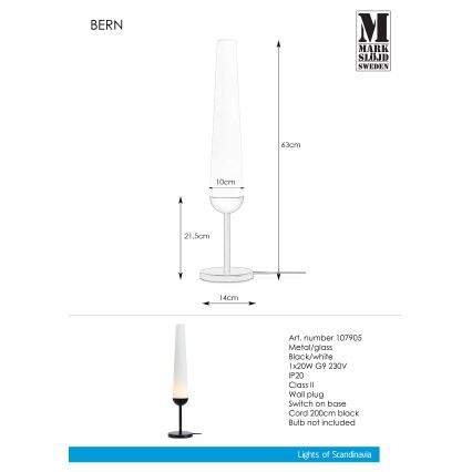 Markslöjd 107905 - Lampă de masă BERN 1xG9/20W/230V
