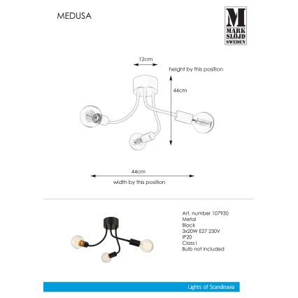 Markslöjd 107930 - Lustră aplicată MEDUSA 3xE27/20W/230V
