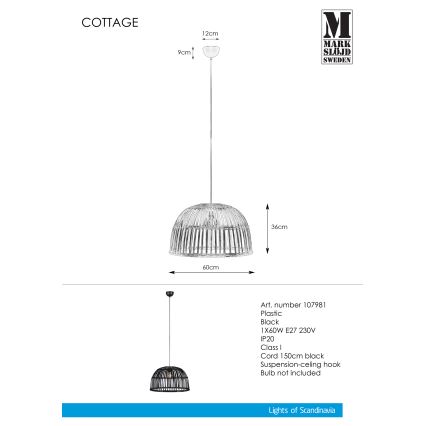 Markslöjd 107981 - Lustră pe cablu COTTAGE 1xE27/60W/230V