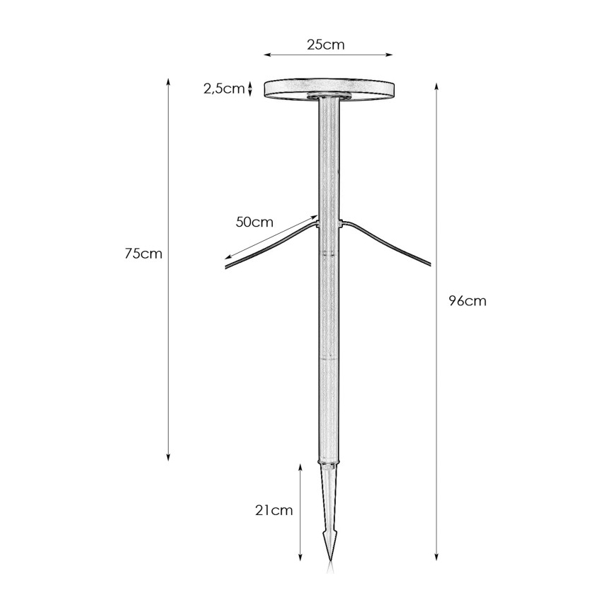 Markslöjd 108173 - Lampă LED de exterior GARDEN24 LED/5W/24V 75 cm IP44 neagră