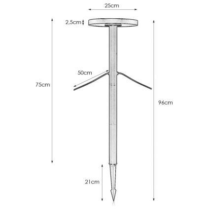 Markslöjd 108173 - Lampă LED de exterior GARDEN24 LED/5W/24V 96 cm IP44 neagră