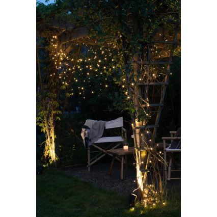 Markslöjd 108179 - LED perdea luminoasă de exterior pentru Crăciun GARDEN24 160xLED/9,6W/24V 3,1m alb cald