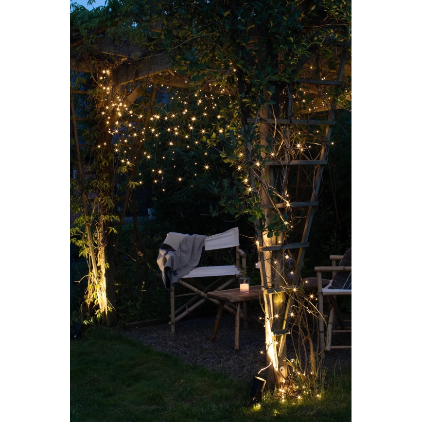 Markslöjd 108179 - LED perdea luminoasă de exterior pentru Crăciun GARDEN24 160xLED/9,6W/24V 3,1m alb cald