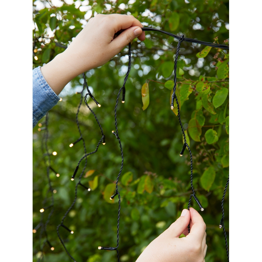 Markslöjd 108179 - LED perdea luminoasă de exterior pentru Crăciun GARDEN24 160xLED/9,6W/24V 3,1m alb cald