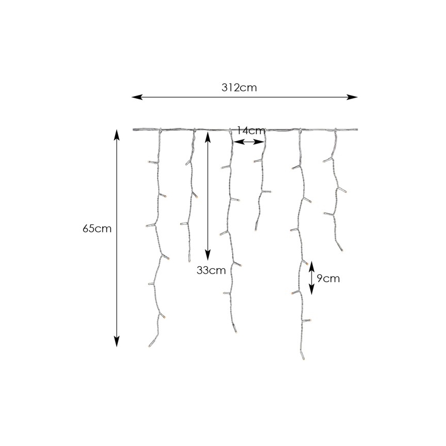 Markslöjd 108179 - LED perdea luminoasă de exterior pentru Crăciun GARDEN24 160xLED/9,6W/24V 3,1m alb cald