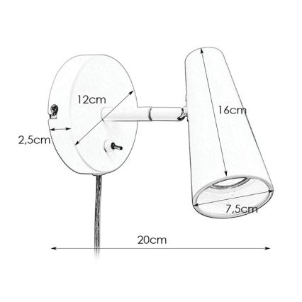 Markslöjd 108200 - Spot de perete CREST 1xGU10/7W/230V negru
