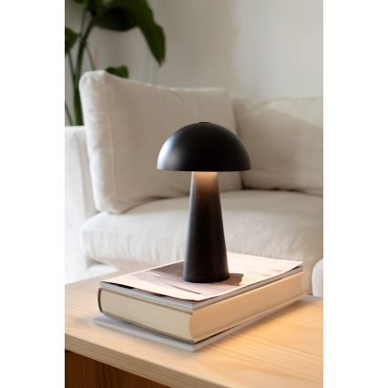 Markslöjd 108655 - Lampă de masă LED reîncărcabilă cu dimmer FUNGI LED/1,5W/5V 2000 mAh IP44 neagră