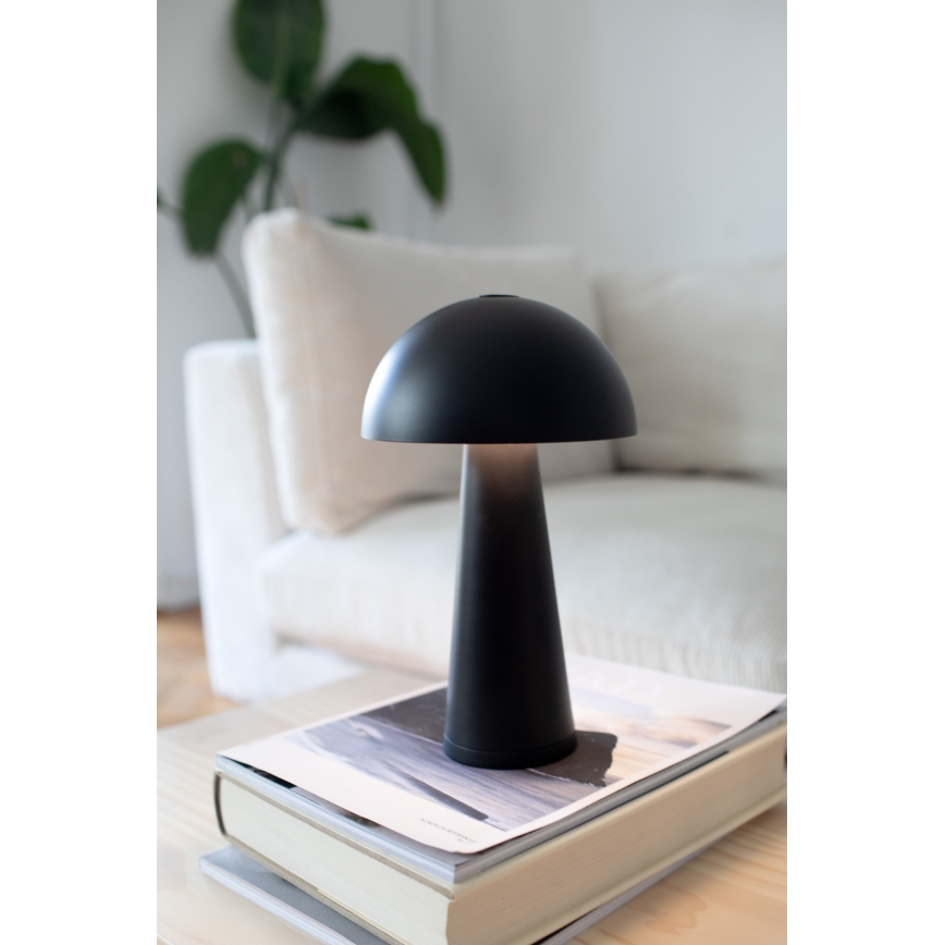 Markslöjd 108655 - Lampă de masă LED reîncărcabilă cu dimmer FUNGI LED/1,5W/5V 2000 mAh IP44 neagră