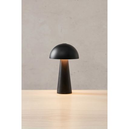 Markslöjd 108655 - Lampă de masă LED reîncărcabilă cu dimmer FUNGI LED/1,5W/5V 2000 mAh IP44 neagră
