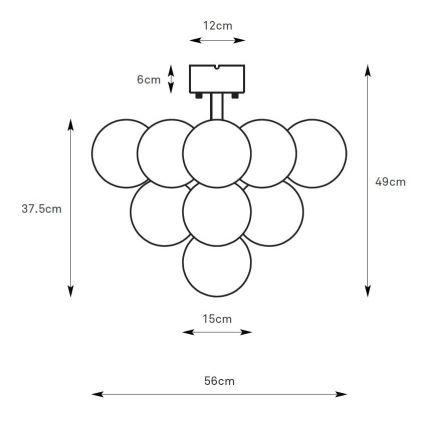 Markslöjd 108845 - Lustră aplicată MERLOT 13xG9/18W/230V Ø 56 cm negru/fumuriu