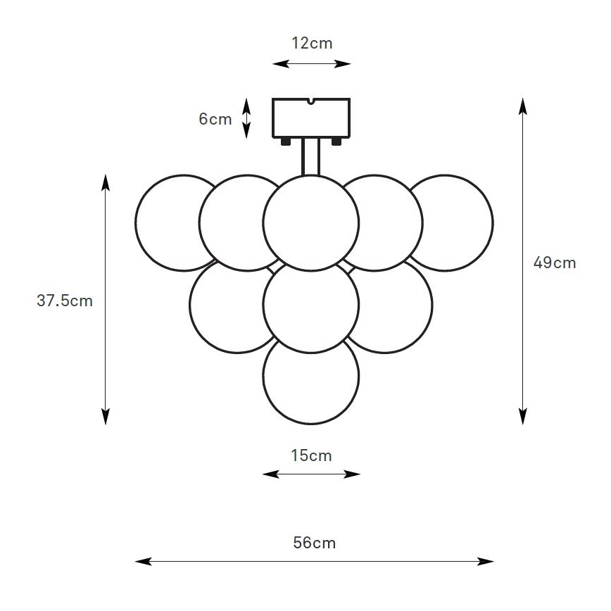 Markslöjd 108845 - Lustră aplicată MERLOT 13xG9/18W/230V Ø 56 cm negru/fumuriu