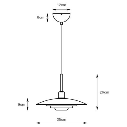 Markslöjd 108874 - Pendul pe cablu PINY 1xE27/60W/230V Ø 35 cm alb
