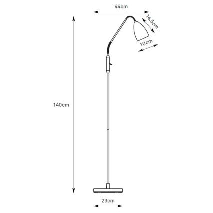 Markslöjd 108888 - Lampă de podea LED reglabilă PATRO LED/4,9W/230V, CRI 90, gri