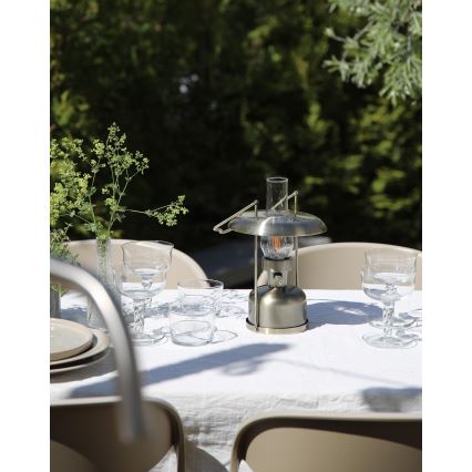 Markslöjd 108894 - Lampă de masă LED reîncărcabilă, cu intensitate reglabilă, pentru exterior FANOS LED/2,5W/3,7V 4000 mAh IP44 alamă