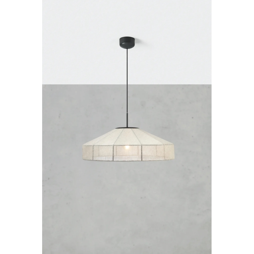 Markslöjd 108955 - Lampă suspendată pe cablu ALIA 1xE27/60W/230V, diam. 57 cm, crem/negru