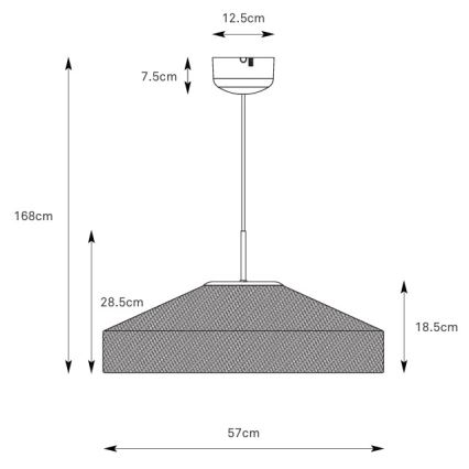 Markslöjd 108955 - Lampă suspendată pe cablu ALIA 1xE27/60W/230V, diam. 57 cm, crem/negru