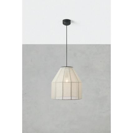 Markslöjd 108956 - Lustră suspendată pe cablu AIKO 1xE27/60W/230V Diam. 37 cm crem/negru