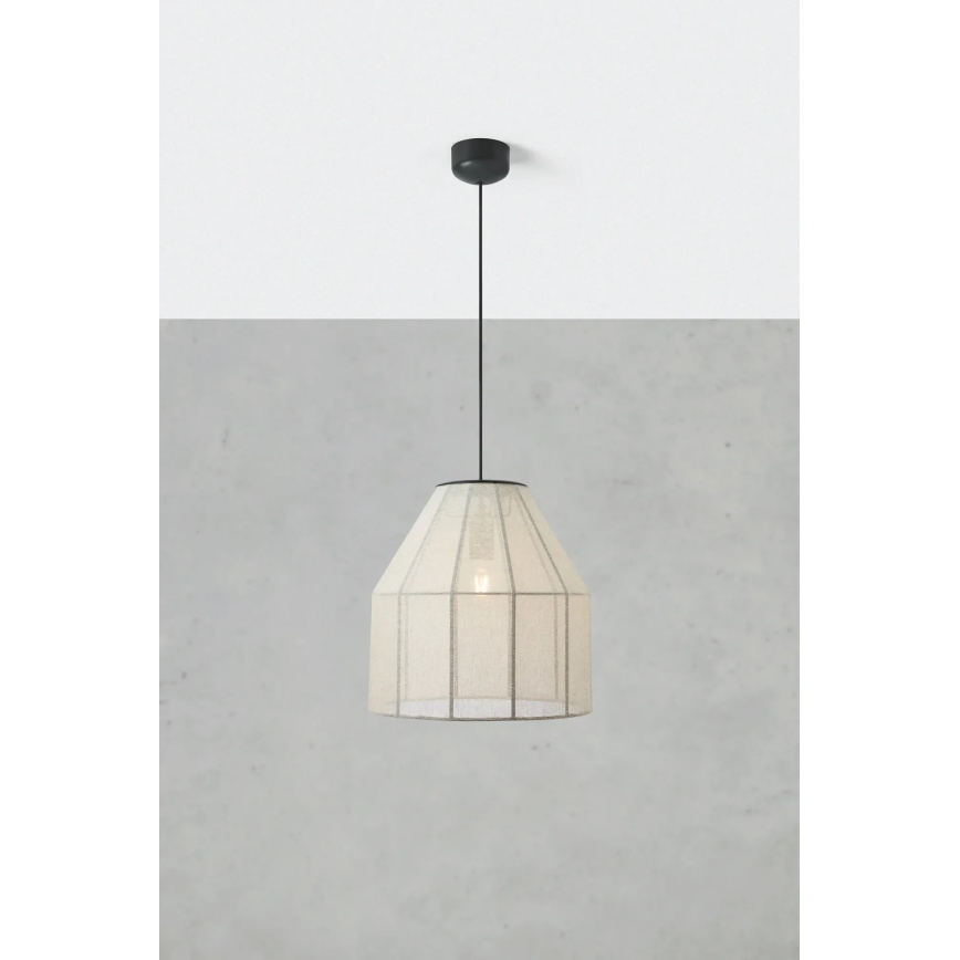 Markslöjd 108956 - Lustră suspendată pe cablu AIKO 1xE27/60W/230V Diam. 37 cm crem/negru