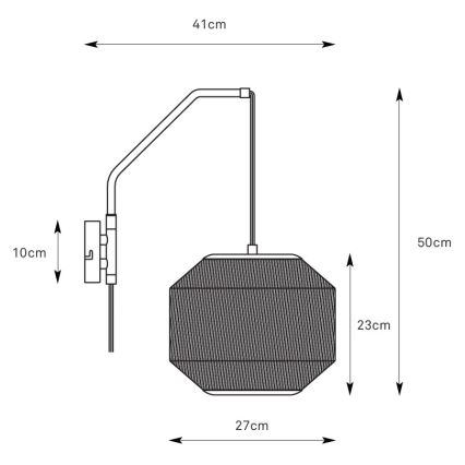 Markslöjd 108957 - Aplica de perete ASUKA 1xE27/60W/230V crem/negru
