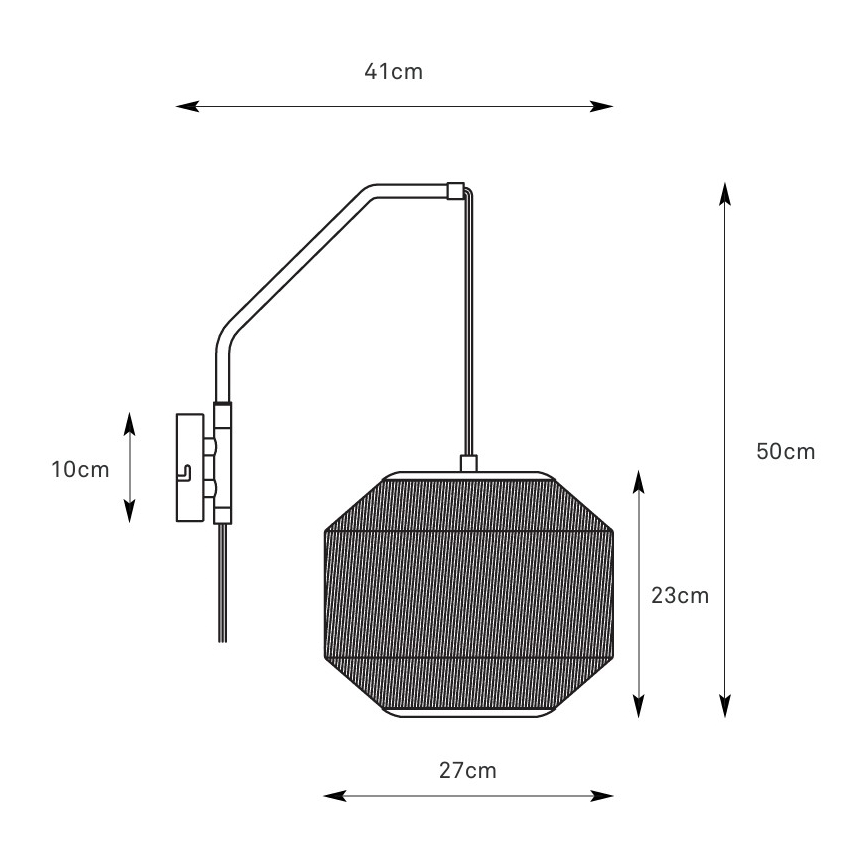 Markslöjd 108957 - Aplica de perete ASUKA 1xE27/60W/230V crem/negru