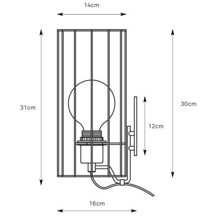 Markslöjd 108960 - Lampă de perete HIKARI 1xE27/60W/230V alb/negru