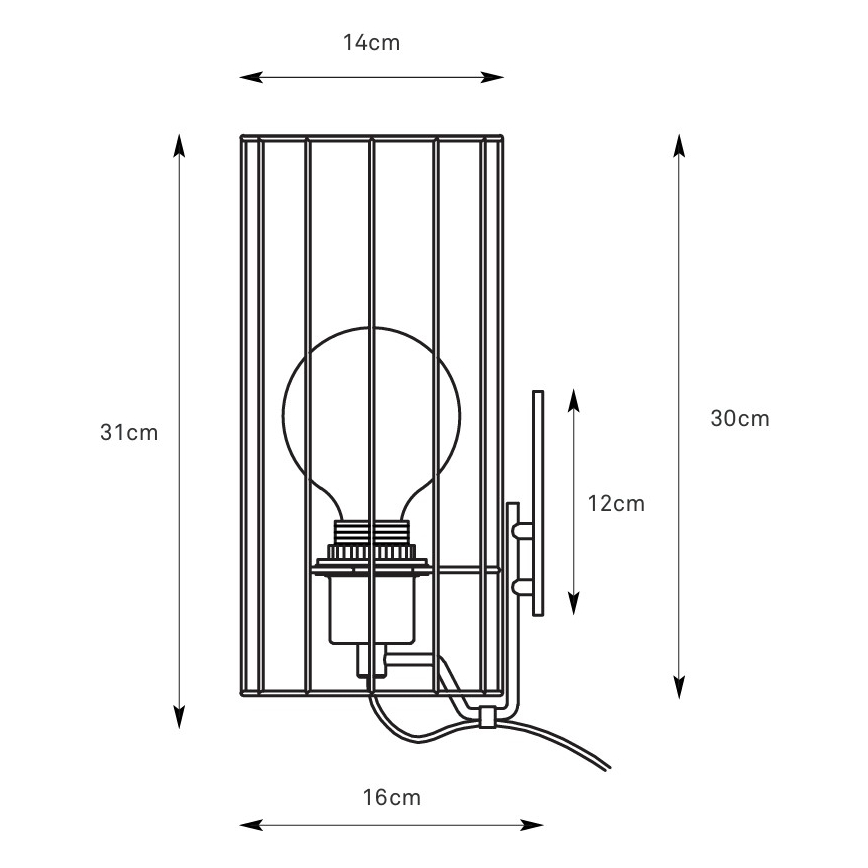 Markslöjd 108960 - Lampă de perete HIKARI 1xE27/60W/230V alb/negru