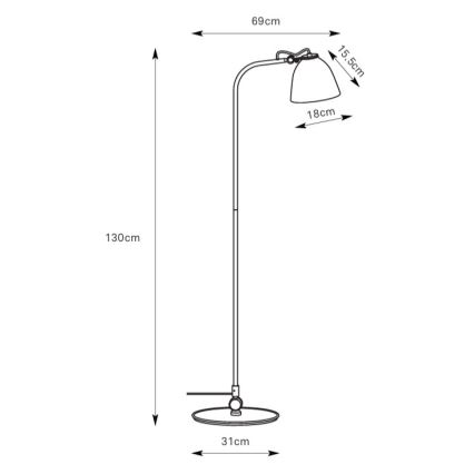 Markslöjd 108966 - Lampă de podea TILT 1xE27/60W/230V gri