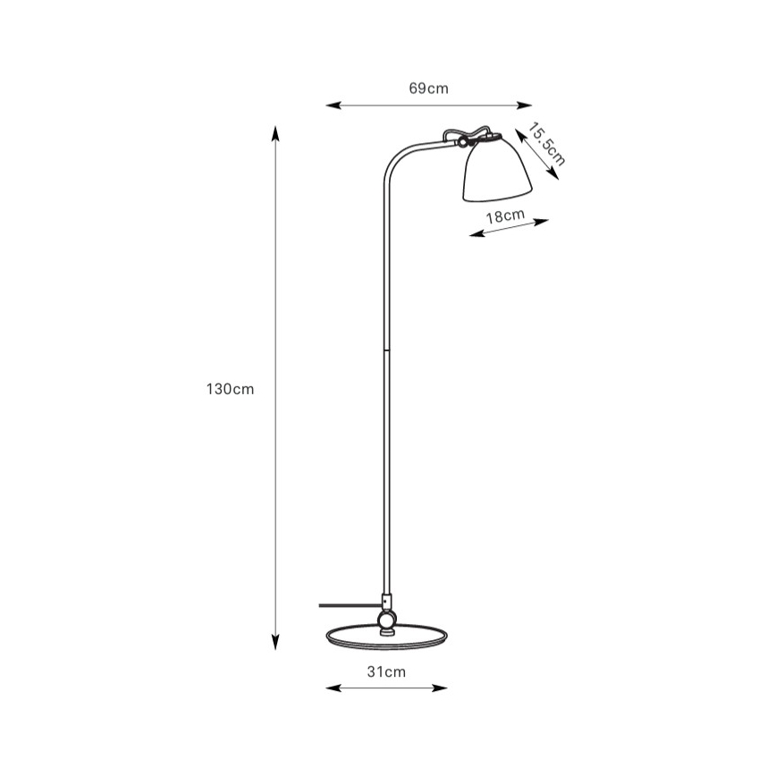 Markslöjd 108966 - Lampă de podea TILT 1xE27/60W/230V gri