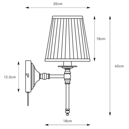 Markslöjd 108968 - Lampă de perete MANOR 1xE14/40W/230V albă/alamă