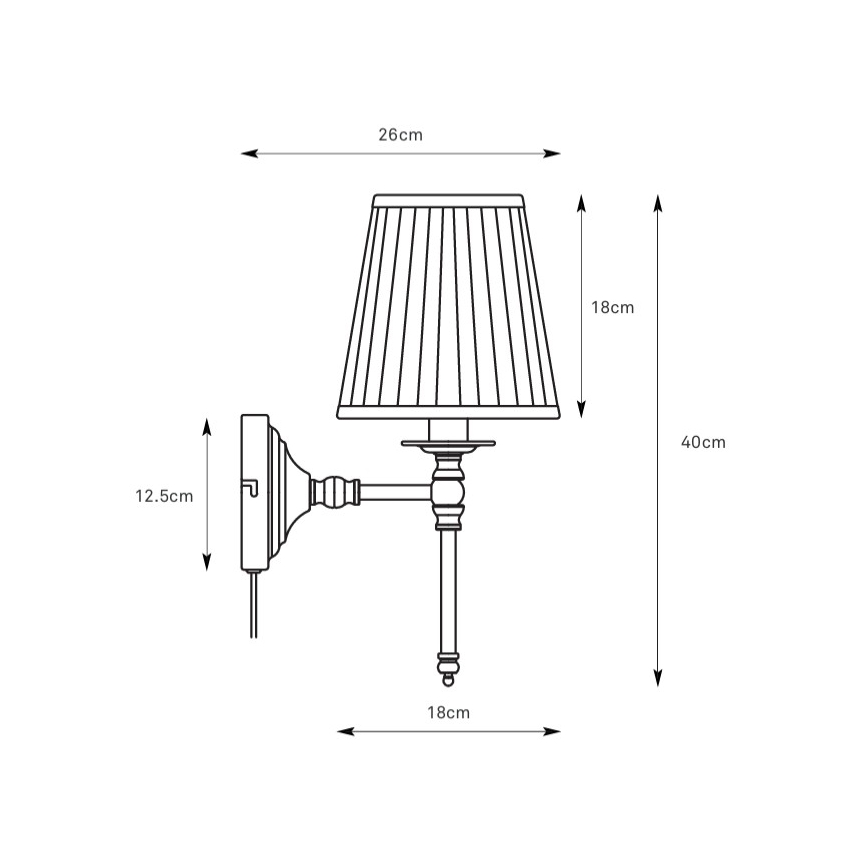 Markslöjd 108968 - Lampă de perete MANOR 1xE14/40W/230V albă/alamă