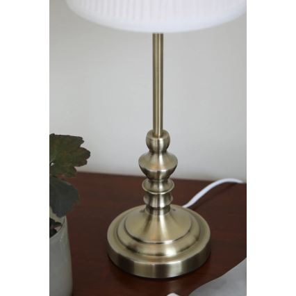 Markslöjd 108969 - Lampă de masă NOBLE 1xE14/40W/230V 56 cm albă/alamă