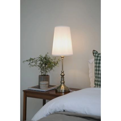Markslöjd 108970 - Lampă de masă NOBLE 1xE14/40W/230V 66 cm alb/alamă