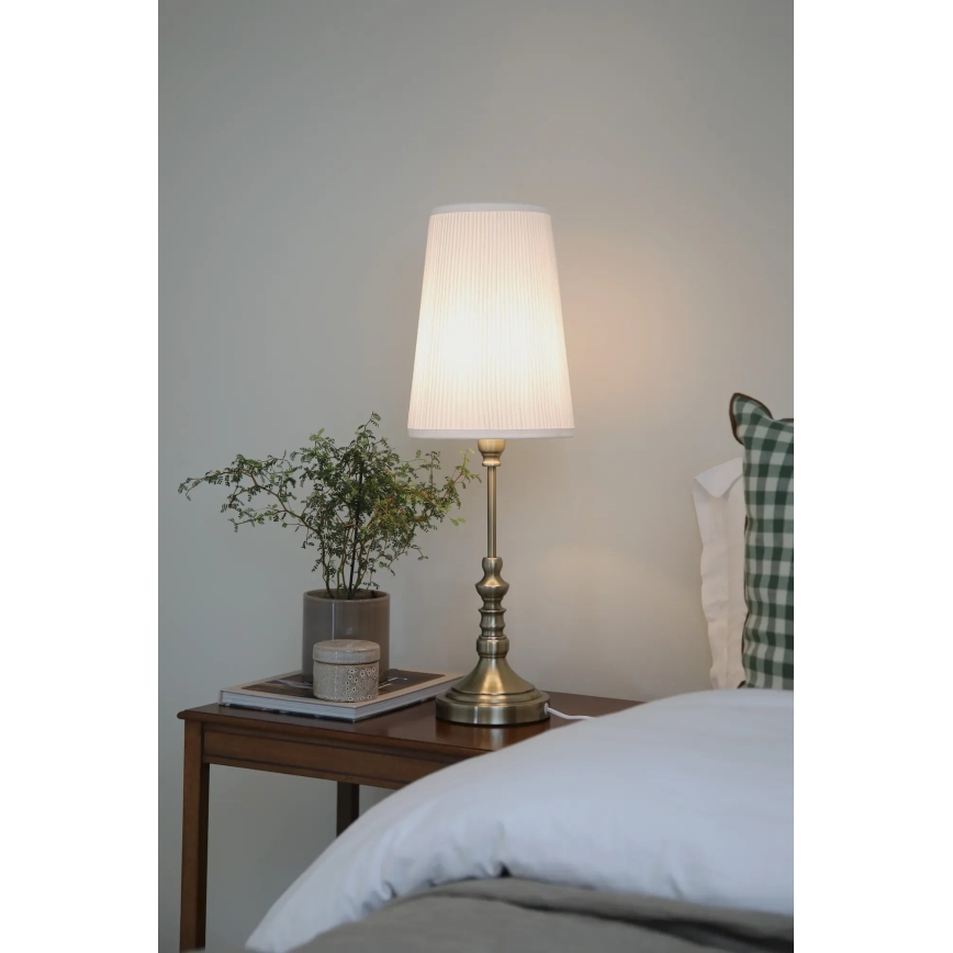 Markslöjd 108970 - Lampă de masă NOBLE 1xE14/40W/230V 66 cm alb/alamă
