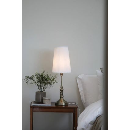 Markslöjd 108970 - Lampă de masă NOBLE 1xE14/40W/230V 66 cm alb/alamă