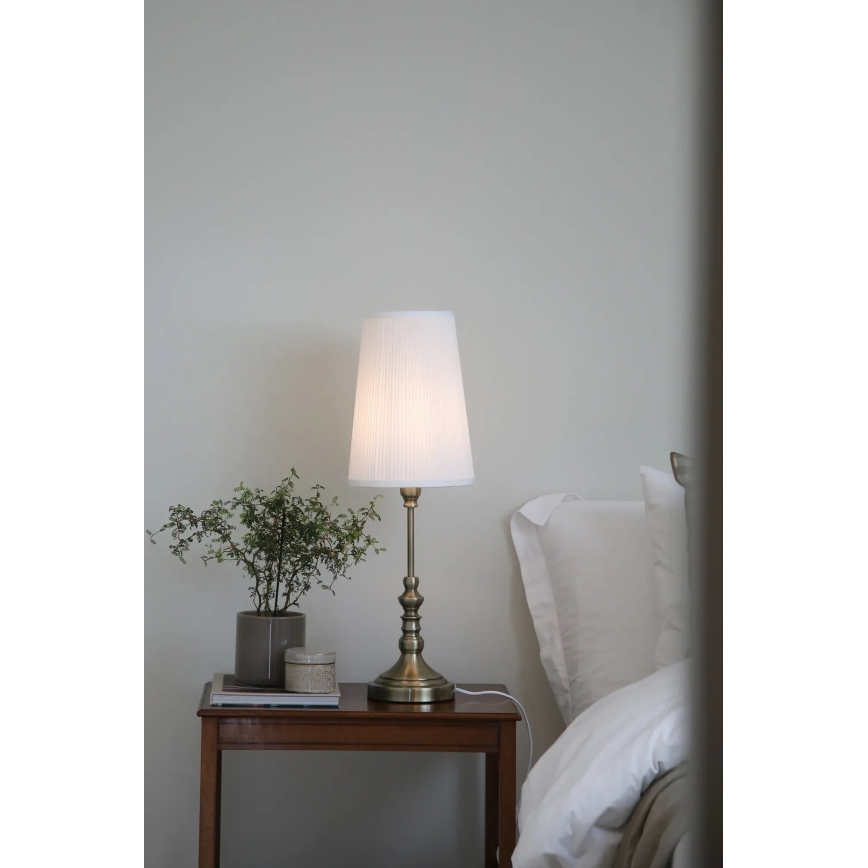 Markslöjd 108970 - Lampă de masă NOBLE 1xE14/40W/230V 66 cm alb/alamă