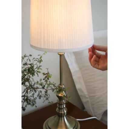 Markslöjd 108970 - Lampă de masă NOBLE 1xE14/40W/230V 66 cm alb/alamă