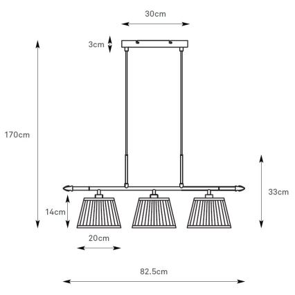 Markslöjd 108975 - Lustră suspendată pe cablu OXFORD 3xE14/40W/230V, alamă/albă