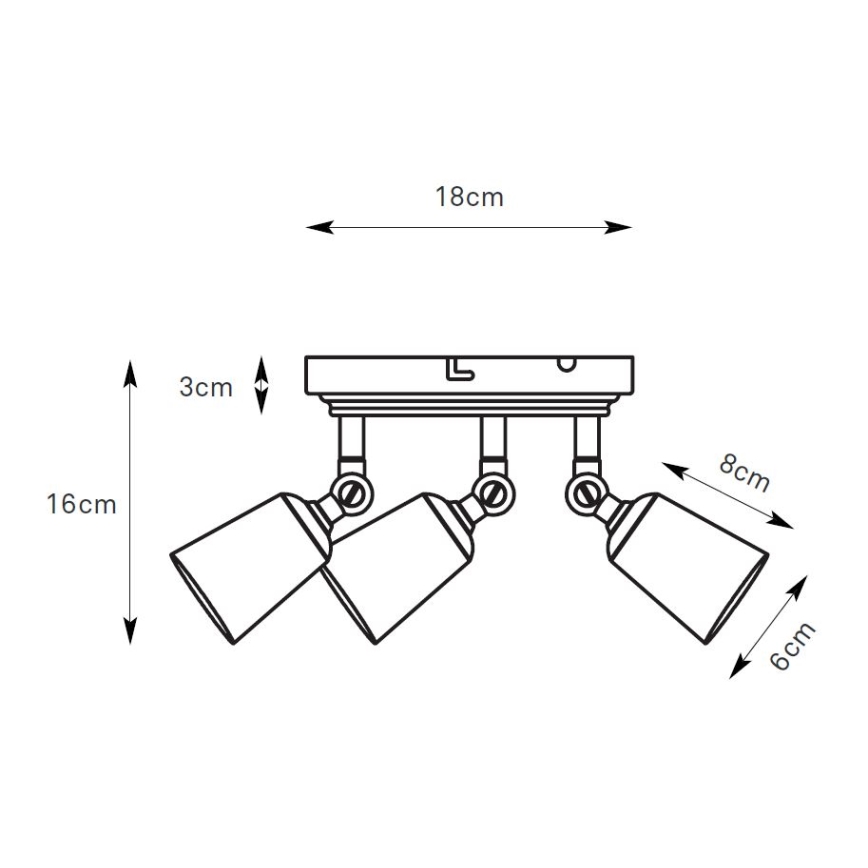 Markslöjd 108980 - Spot aplicat TINY, 3 x GU10, 7W, 230V, alamă