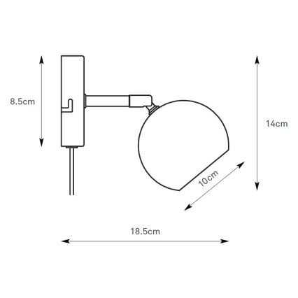 Markslöjd 108983 - Aplică de perete POP cu spot 1xGU10/7W/230V, gri