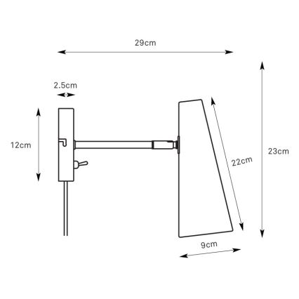 Markslöjd 108992 - Aplică de perete PEAK 1xE14/40W/230V gri