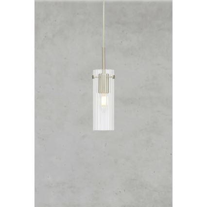 Markslöjd 109013 - Pendul pe cablu TIBIA 1xE14/40W/230V sticlă transparentă/alamă