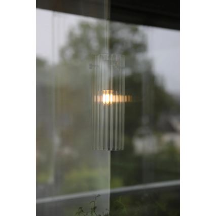 Markslöjd 109013 - Pendul pe cablu TIBIA 1xE14/40W/230V sticlă transparentă/alamă