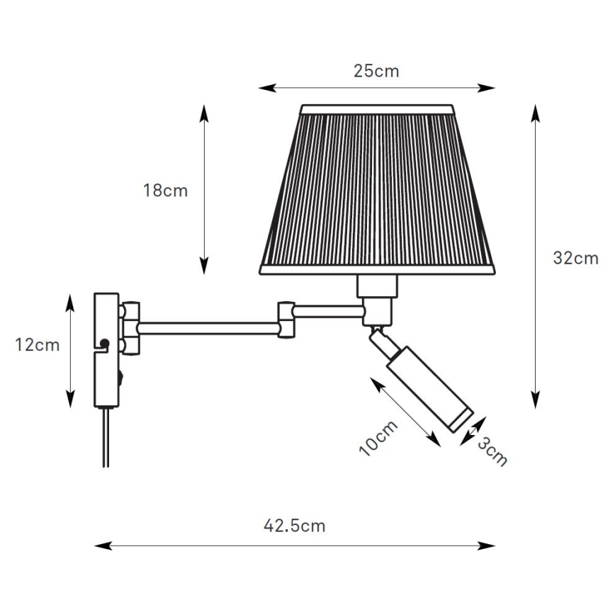 Markslöjd 109017 - Lampă de perete LED PIVOT, 1x E27/40W/230V + LED/4W, crem/alamă