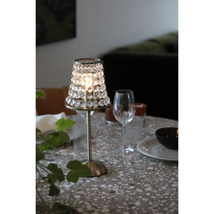 Markslöjd 109125 - Lampă de masă LED tactilă, reîncărcabilă și reglabilă LIORA 1xE14/2W/2000 mAh, alamă