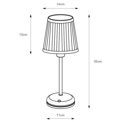Markslöjd 109126 - Lampă de masă LED ANNO, tactilă, reîncărcabilă, cu reglare a intensității, 1xE14/2W/2000 mAh, alb/alamă