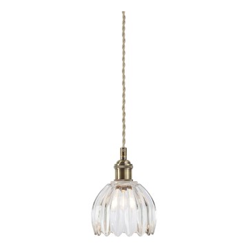 Markslöjd 109136 - Pendul pe cablu GOTA 1xE14/40W/230V Ø 13 cm alamă/sticlă transparentă