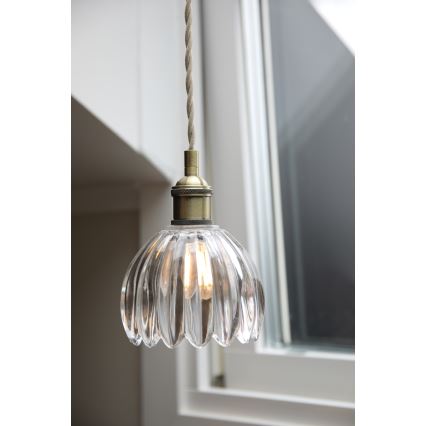 Markslöjd 109136 - Pendul pe cablu GOTA 1xE14/40W/230V Ø 13 cm alamă/sticlă transparentă