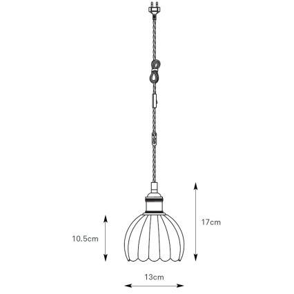 Markslöjd 109137 - Pendul pe cablu GOTA 1xE14/40W/230V Ø 13 cm bej fumuriu/alamă