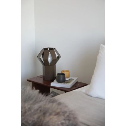 Markslöjd 109148 - Lampă de masă OCTA 1xE27/60W/230V maro